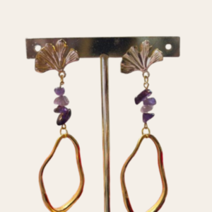 pendientes de acero modelo madeira morado