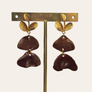 pendientes de arcilla polimérica modelo siena marrón