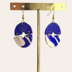 Pendientes de arcilla polimérica - Modelo Verona morado