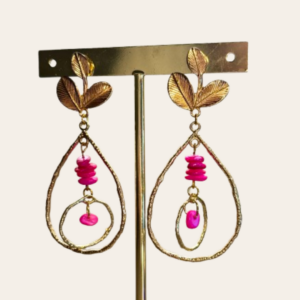 pendientes de acero modelo capri rosa