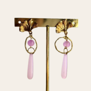 Pendientes de acero - Modelo Malta lila